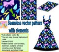 Seamless pattern with elements